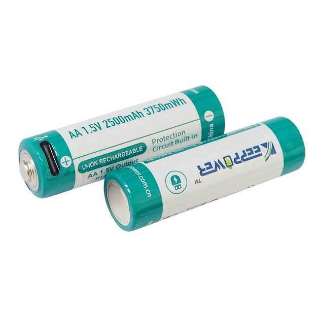 Keeppower AA 1.5V 2500mAh (3750mWh) ličio jonų baterija (įkraunama per USB-C) P1450TC
