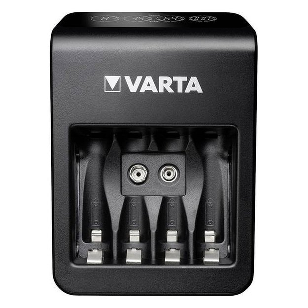 Universalus įkroviklis Varta LCD Plug-Plus su 4 AA 2100 mah  baterijomis 4 kanalų PP3 57687