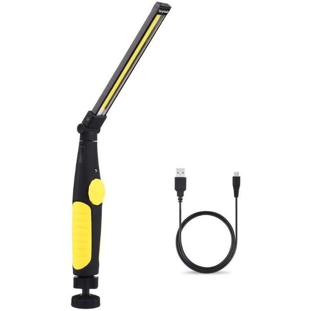 Darbo lempa įkraunama COB LED lankstoma, su magnetu