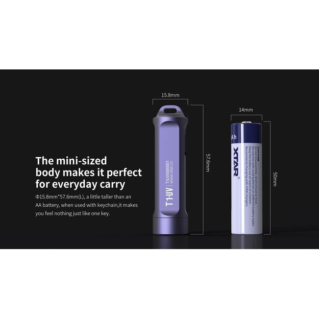 Xtar T1 Белый и УФ Перезаряжаемый светодиодный фонарик для ключей