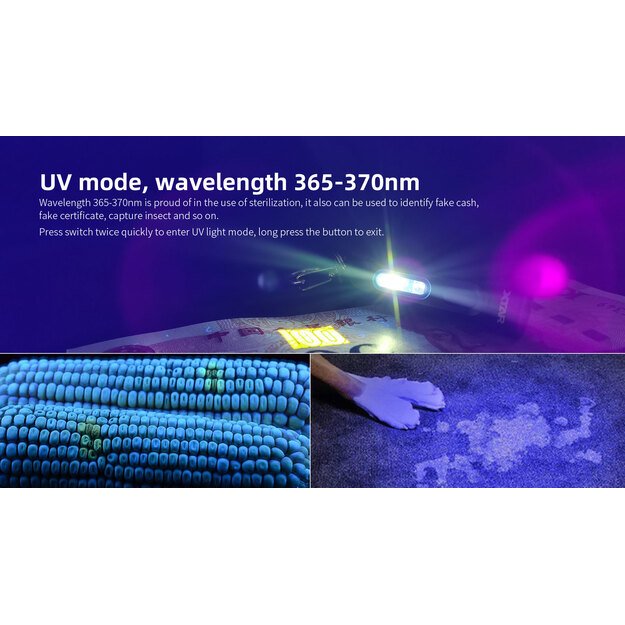 Xtar T1 Белый и УФ Перезаряжаемый светодиодный фонарик для ключей