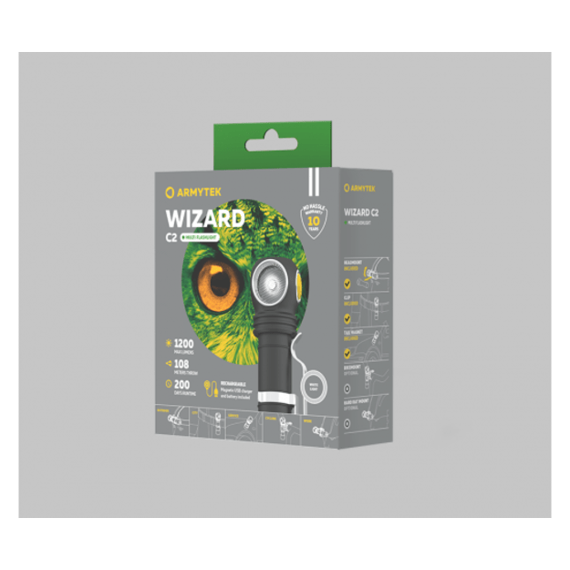 Armytek Wizard C2 Magnet USB žibintuvėlis, balta