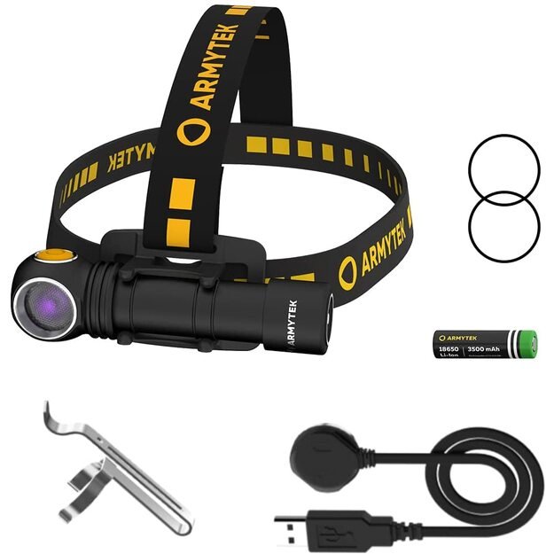 Armytek Wizard C2 WUV Magnet USB žibintuvėlis, balta