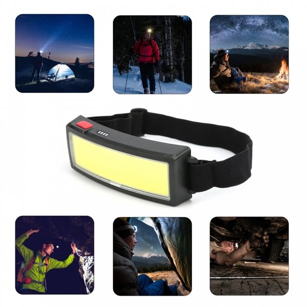 Žibintuvėlis ant galvos LED COB WIDE