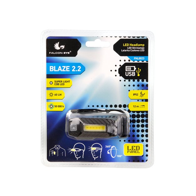 Universalus žibintuvėlis ant galvos Falcon Eye  BLAZE 2.2