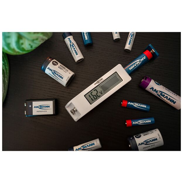 Ansmann baterijų testeris su LC ekranu