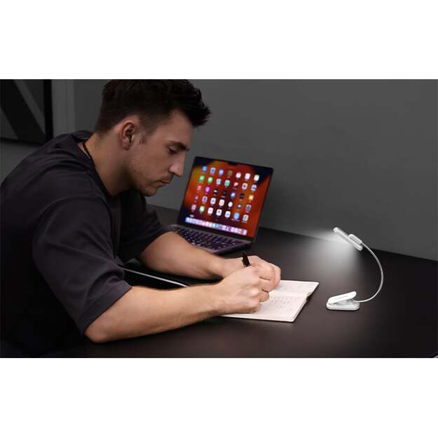Glocusent reguliuojama belaidė skaitymo lemputė, USB-C 1000 mAh (balta)