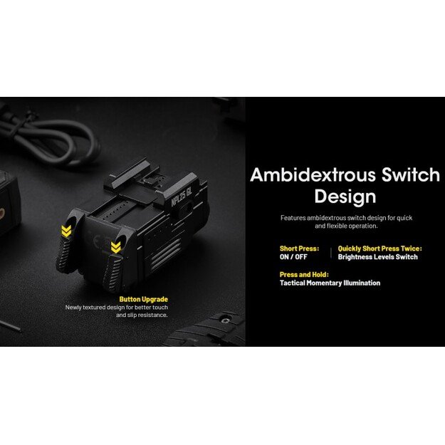 Nitecore žibintuvėlis ant ginklo NPL25 GL UHi 25 LED 900 liumenų + žalias lazeris