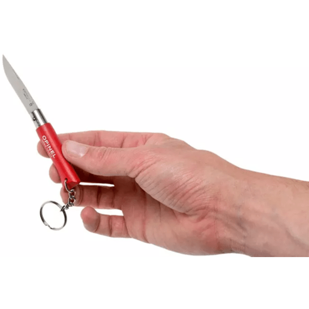 Kišeninis peilis Opinel Nr.4 su pakabuku raktams Raudonas 002055