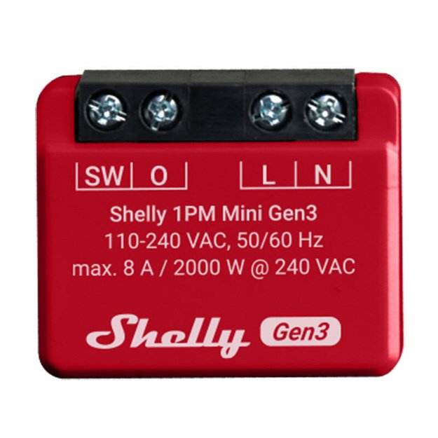 Контроллер Shelly 1PM Mini Gen3, WiFi/Bluetooth