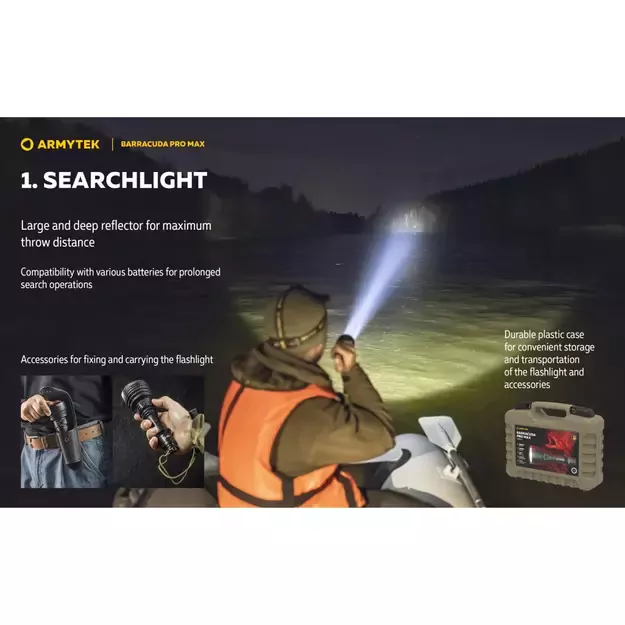 Фонарь Armytek Barracuda Pro Max 2800лм USB PCB F10501PC