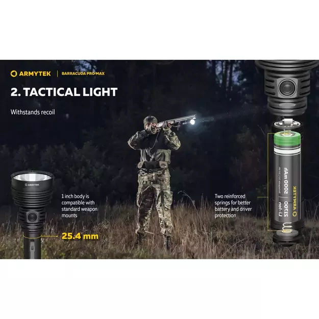 Фонарь Armytek Barracuda Pro Max 2800лм USB PCB F10501PC