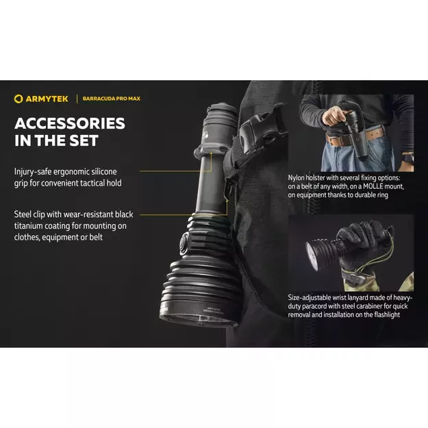 Фонарь Armytek Barracuda Pro Max 2800лм USB PCB F10501PC