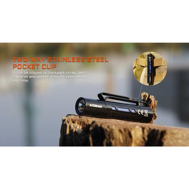 AceBeam žibintuvėlis Rider RX EDC 650LM MĖLYNAS