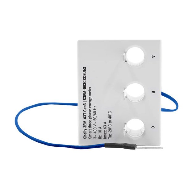 Shelly 3EM-63T Gen3 1/3-канальный WiFi измеритель энергии (плоский терминал)