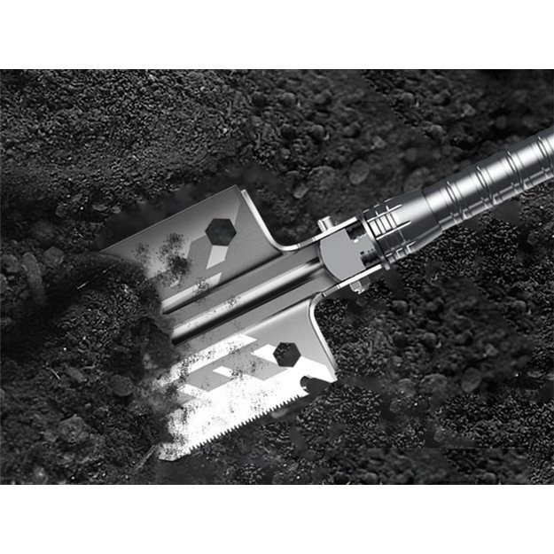 Sulankstomas daugiafunkcinis kastuvas su dėklu