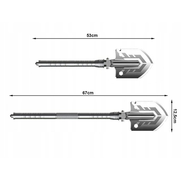 Sulankstomas daugiafunkcinis kastuvas su dėklu