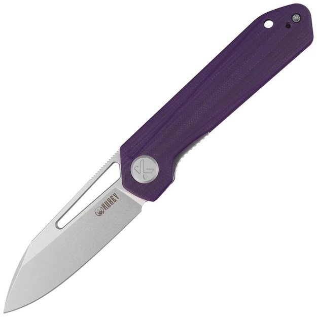 Складной нож Kubey Royal из фиолетового G10 с обработкой Stonewashed 14C28N от Колина Мезонпьера (KU321U)