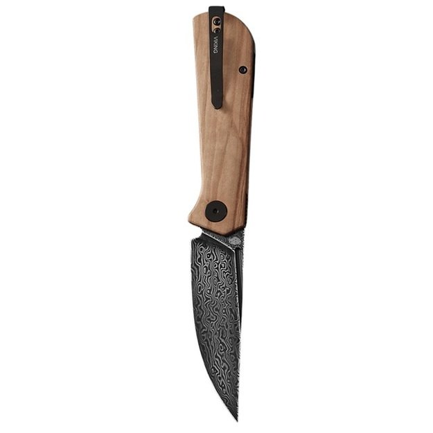 Petrified Fish Viking sulenkiamas peilis Olive wood PFP07OWODDM