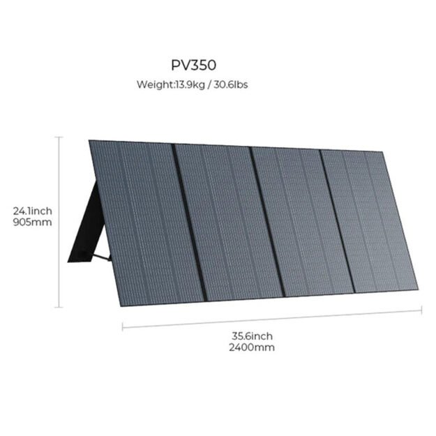 BLUETTI 350W Foldable Solar Panel 37.5V (OCV 46.5V) with MC4 Connectors