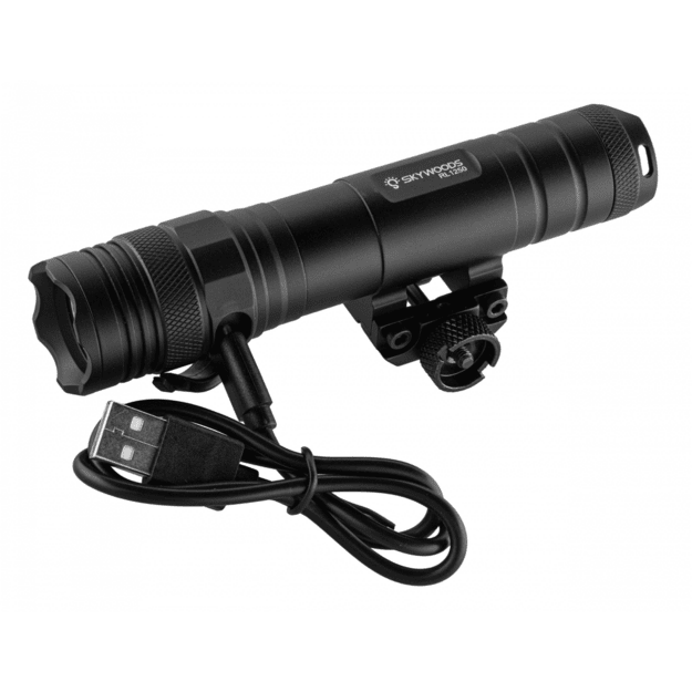 Skywoods RL1250 taktinis žibintuvėlis su „Picatinny“ laikikliu, 1250 lm