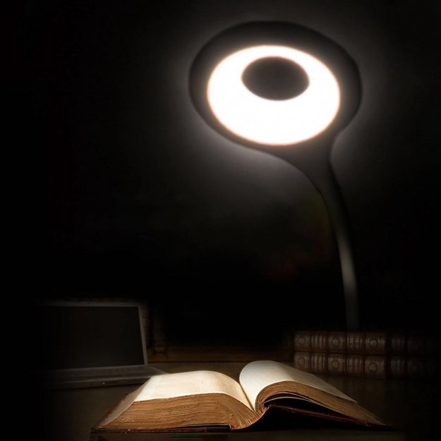 Mini Wozinsky belaidė LED skaitymo lempa su segtuku + USB-C laidu – juoda