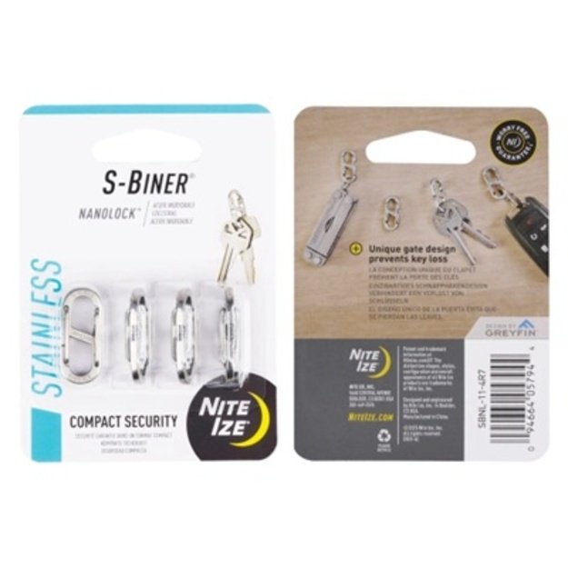 Nite Ize – S-Biner NanoLock karabinas – 4 dalys – SBNL-11-4R7
