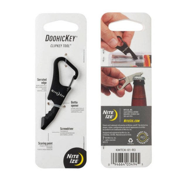 Nite Ize – Карабин для набора инструментов DoohicKey ClipKey – Сталь – Черный – KMTCK-01-R3