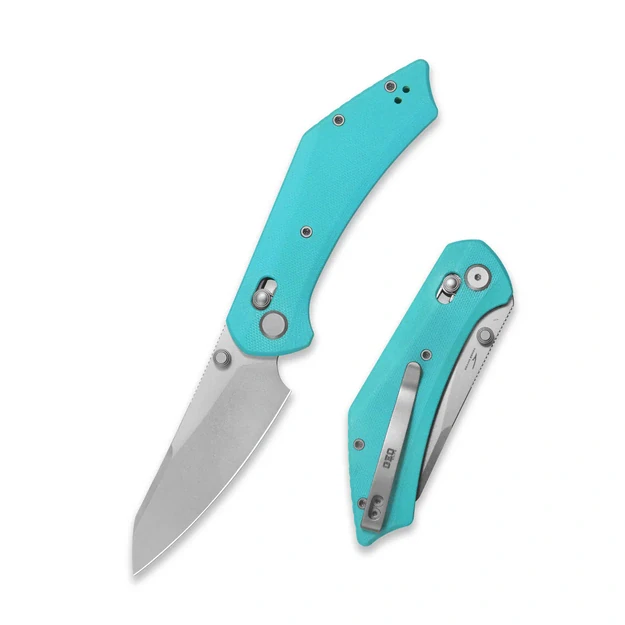 Geo Knife DIVID sulenkiamas peilis Stonewash M390 Blade, Tiffany Blue G10 GEO2507F