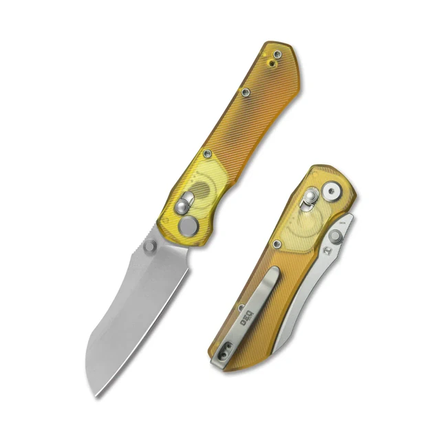 Geo Knife Komodo sulenkiamas peilis Stonewash M390 Blade, Ultem GEO2509K