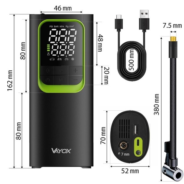 Įkraunama pompa su išorinės baterijos funkcija 8000mAh, VAYOX VA0410