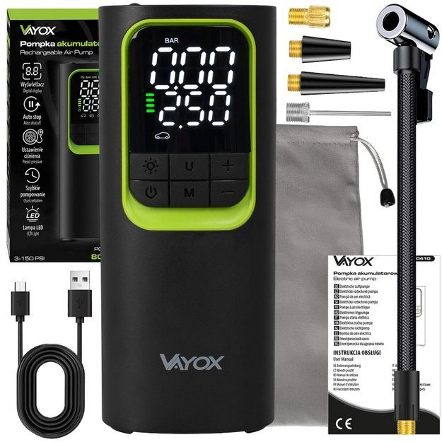 Įkraunama pompa su išorinės baterijos funkcija 8000mAh, VAYOX VA0410