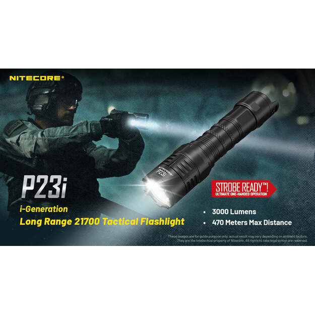 Nitecore P23i taktinis žibintuvėlis 3000lm 470m