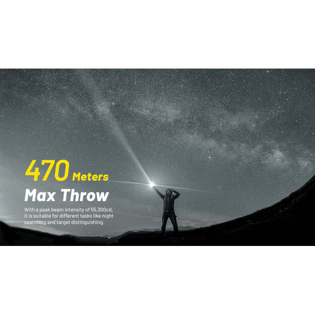 Nitecore P23i taktinis žibintuvėlis 3000lm 470m