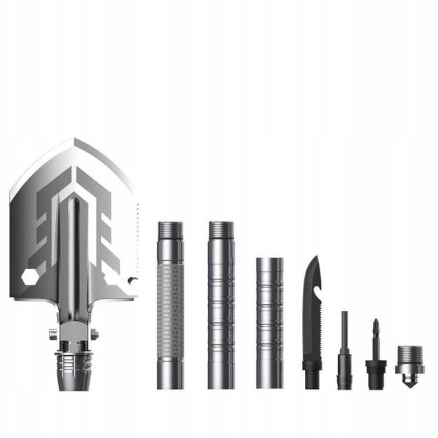 Sulankstomas daugiafunkcinis kastuvas su juodu dėklu SP-014