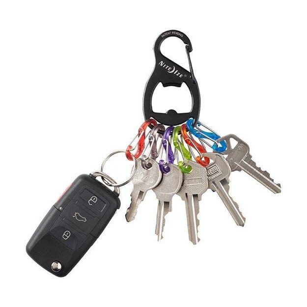 Nite Ize – KeyRack+ S-Biner su butelio atidarytuvu JUODAS – KRB2-01-R6