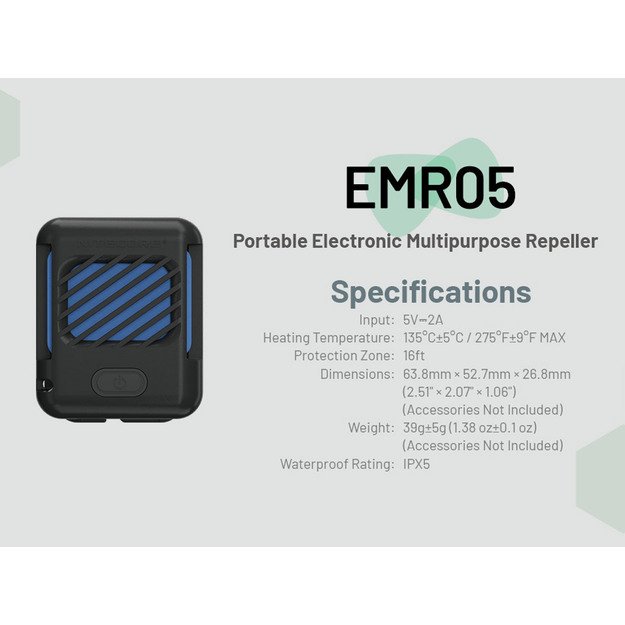 Nitecore EMR05 uodus atbaidanti priemonė