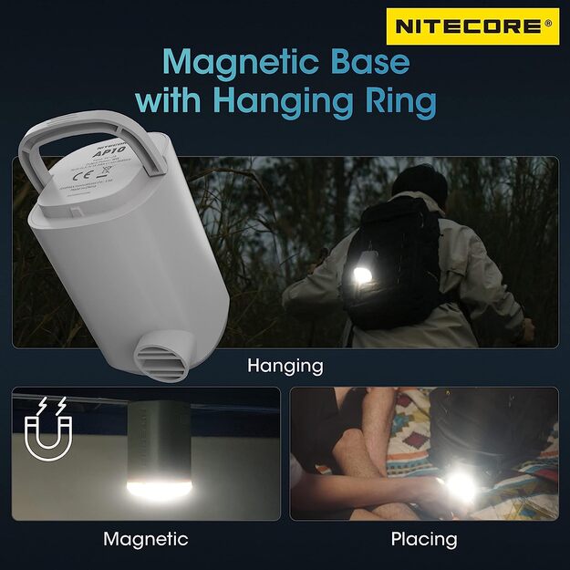 Nitecore AP10 kompaktiškas įkraunamas elektrinis oro siurblys su šviesa