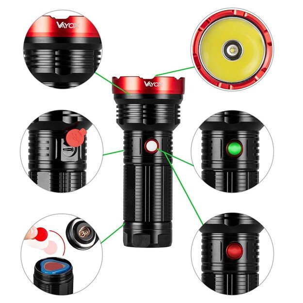 Тактический фонарь Vayox Pro Series 20W 2000lm 1055m VA0110