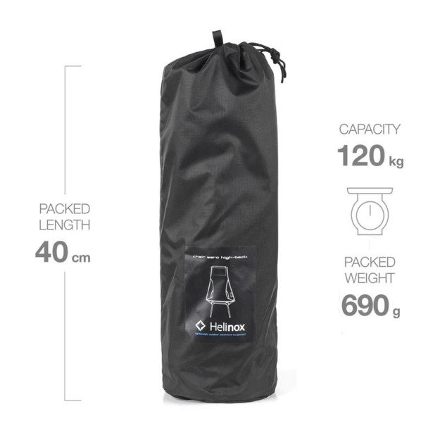 Turistinė kėdė Helinox Chair Zero Highback - Juoda