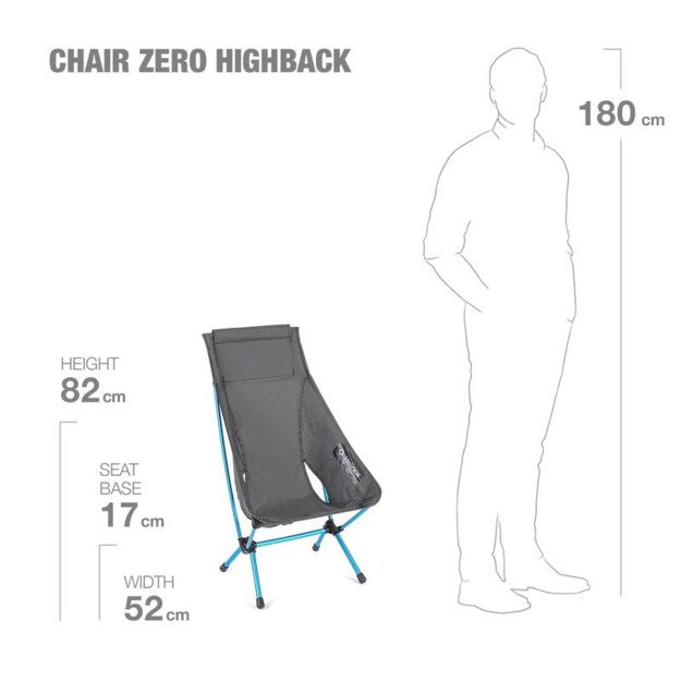 Turistinė kėdė Helinox Chair Zero Highback - Juoda
