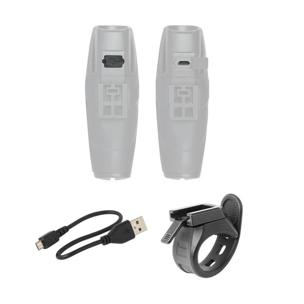 Headlight FORCE Shark 700 USB (black)