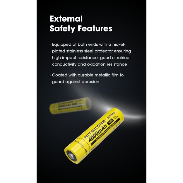 Nitecore Li-Ion baterija 18650, 4000mAh 3.6V - NL1840