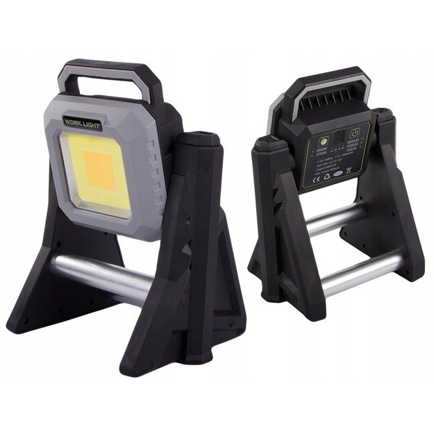 Prožektorius įkraunamas, nešiojamas LED COB USB su teleskopinėmis kojomis