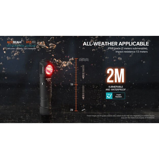 Acebeam H15 2.0 žibintuvėlis 2800lm + raudona šviesa