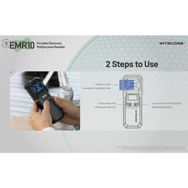 Nitecore EMR10 Lite - отпугиватель комаров, перезаряжаемый с функцией Powerbank