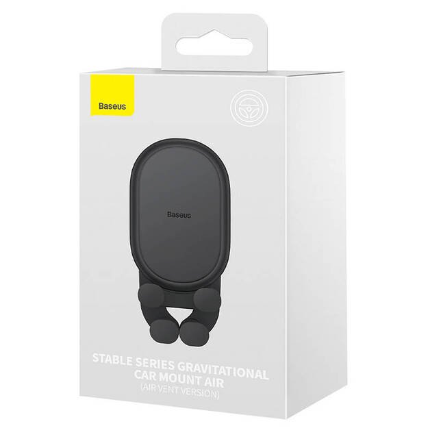 Baseus stabilus gravitacinis automobilinis telefono laikiklis su ventiliacijos grotelėmis (juodas)