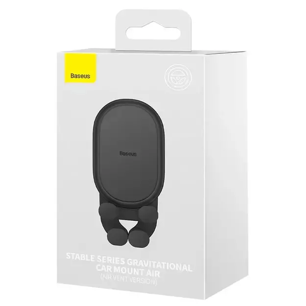 Baseus stabilus gravitacinis automobilinis telefono laikiklis su ventiliacijos grotelėmis (juodas)