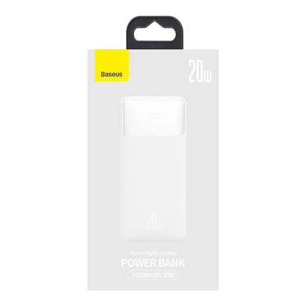 Maitinimo baterija Baseus Bipow 10000mAh, 20W (balta)