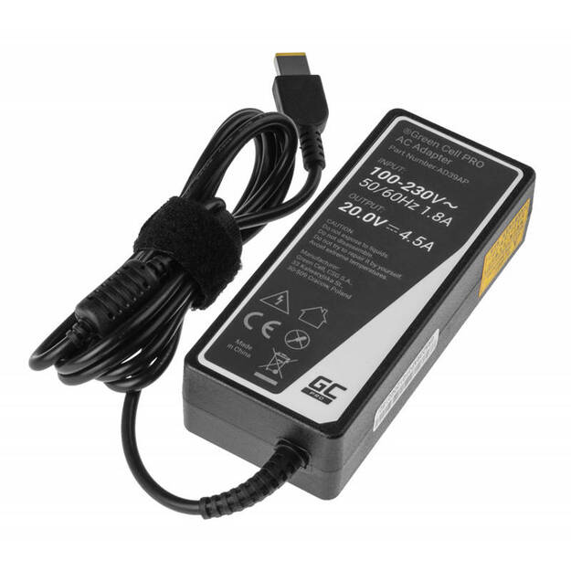 Maitinimo šaltinis Green Cell PRO 20V 4.5A 90W, skirtas Lenovo G500 G500s G510 Z51-70 IdeaPad Z510 Z710 ThinkPad T440s T460p T470p